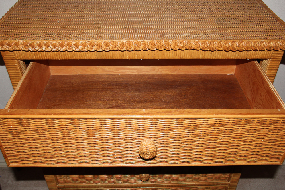 Rattan Wicker Weave Chest of Drawers