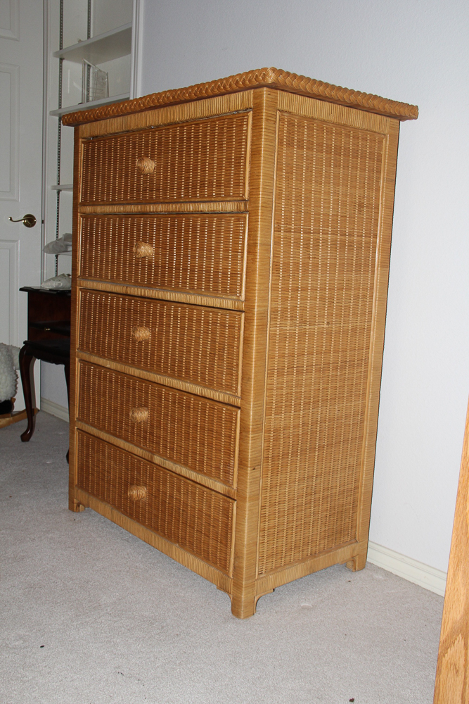 Rattan Wicker Weave Chest of Drawers