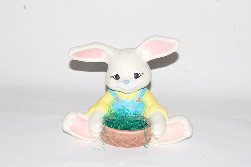 Pair of Bisque Porcelain Easter Rabbits