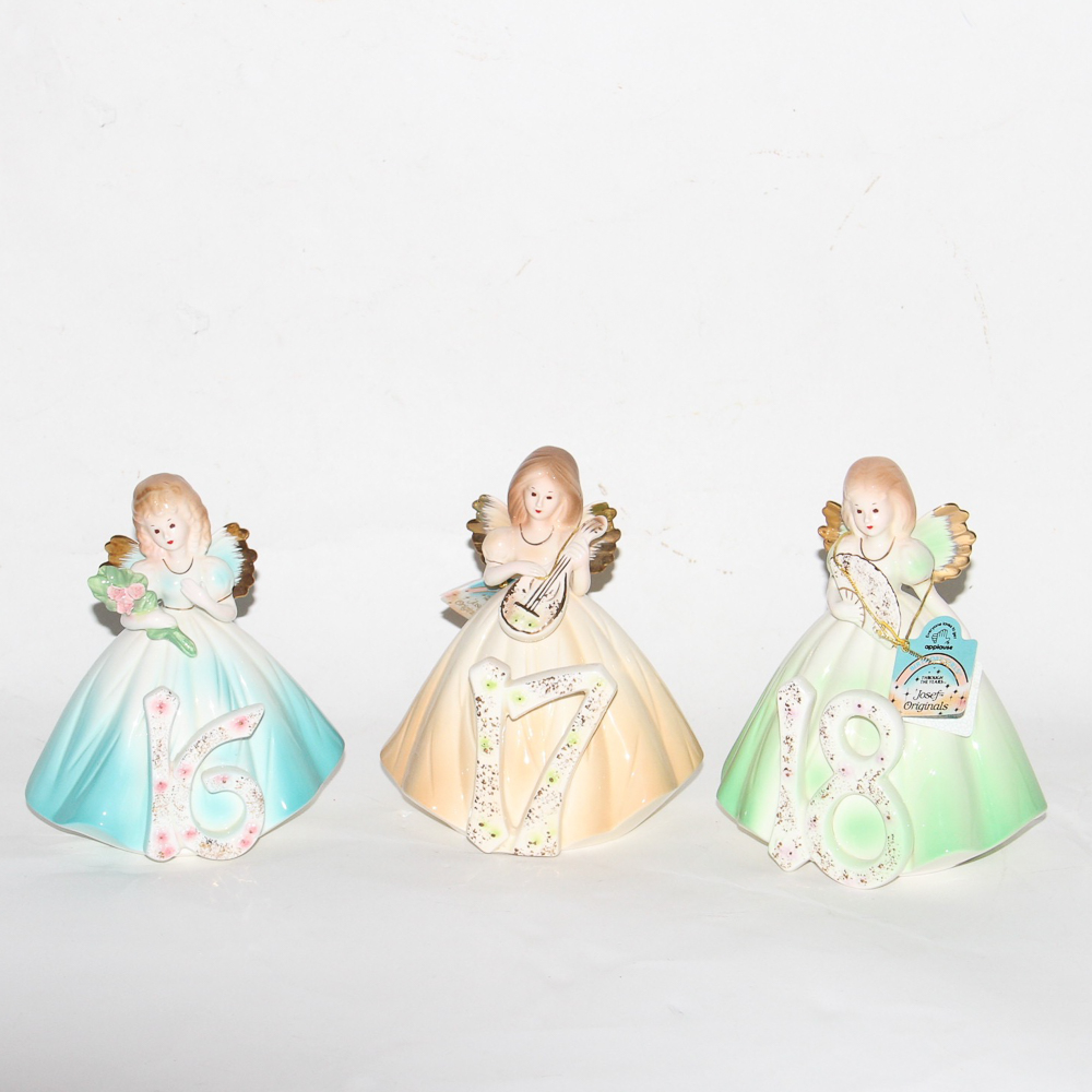 Set of "Birthday Girls" Ceramic Figurines