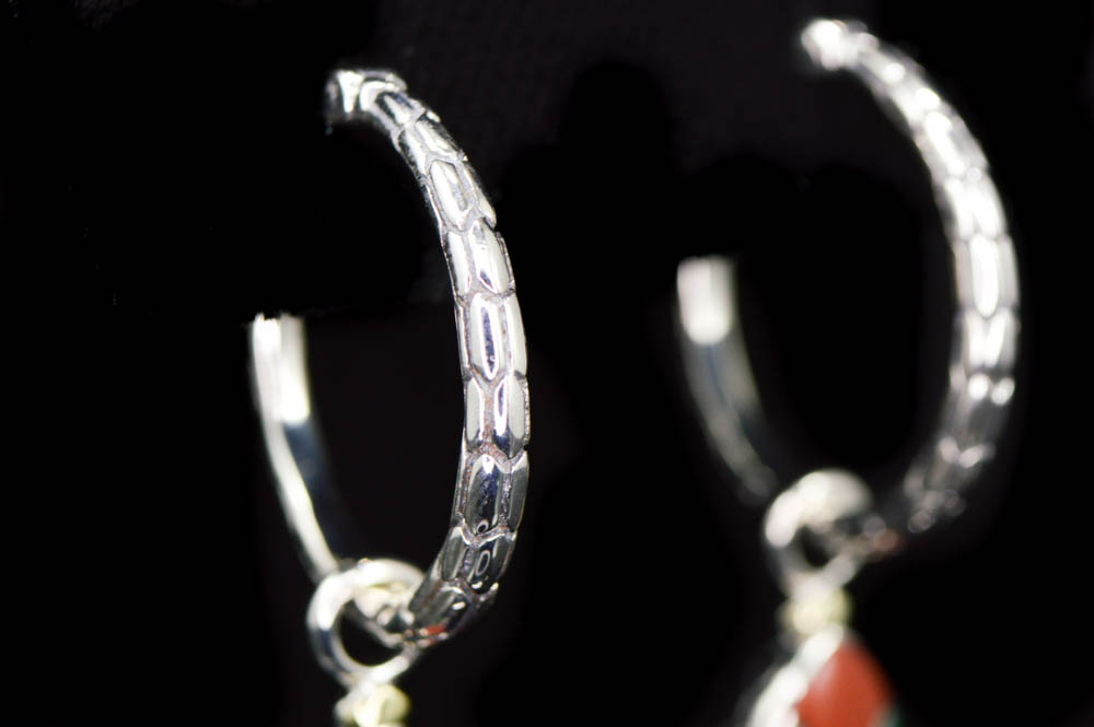 Asch Grossbardt Sterling Silver 18K Gold and Multi Semi-Precious Earrings