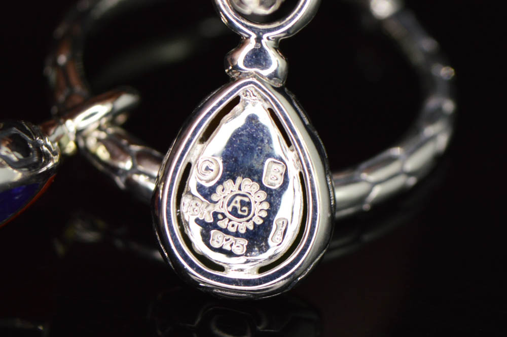 Asch Grossbardt Sterling Silver 18K Gold and Multi Semi-Precious Earrings