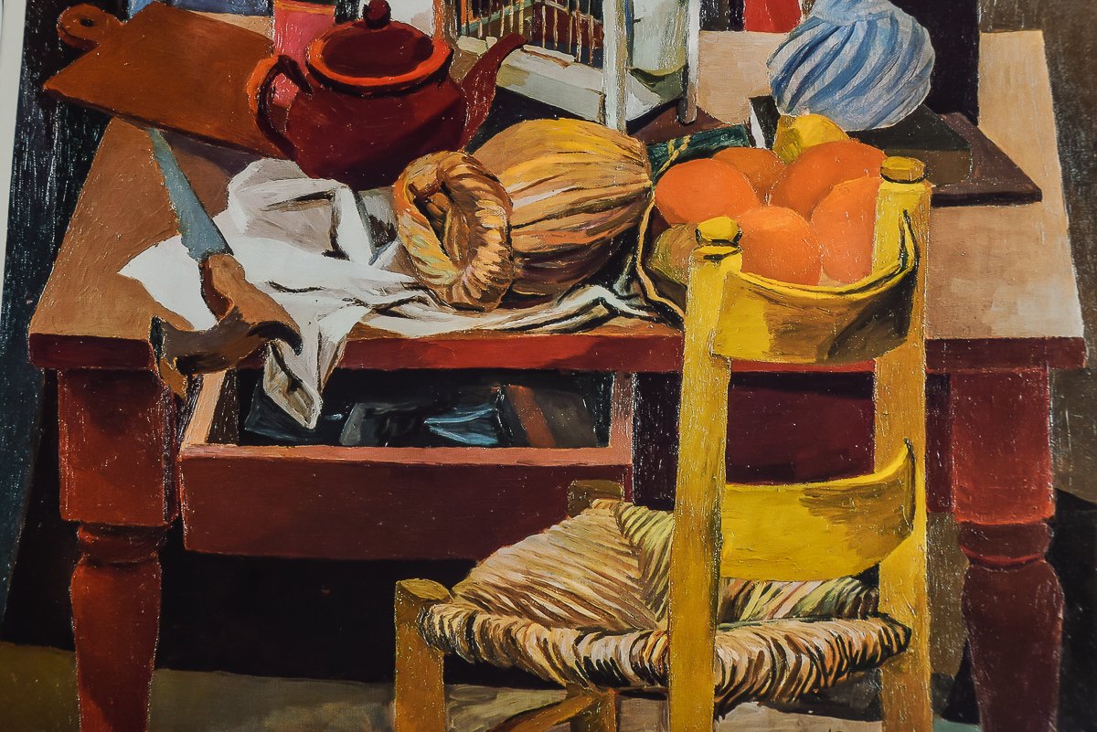 1981 Renato Guttuso "Tavolo, Sedia, Gabbia e Finestra" Art Poster