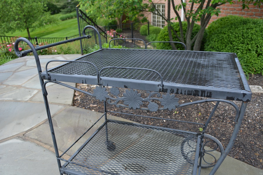 Wrought Iron Outdoor Patio Bar Cart