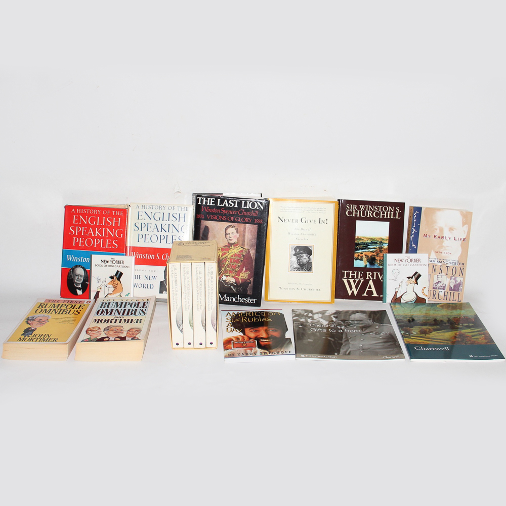 Eclectic Book Collection Featuring Sir Winston Churchill