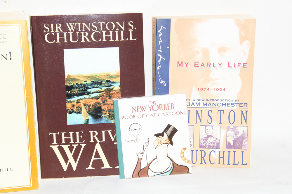 Eclectic Book Collection Featuring Sir Winston Churchill