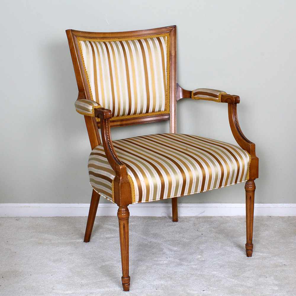 Vintage Louis XVI Style Upholstered Armchair