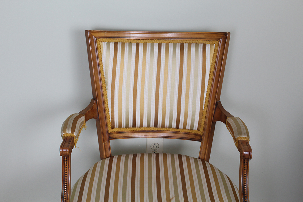 Vintage Louis XVI Style Upholstered Armchair