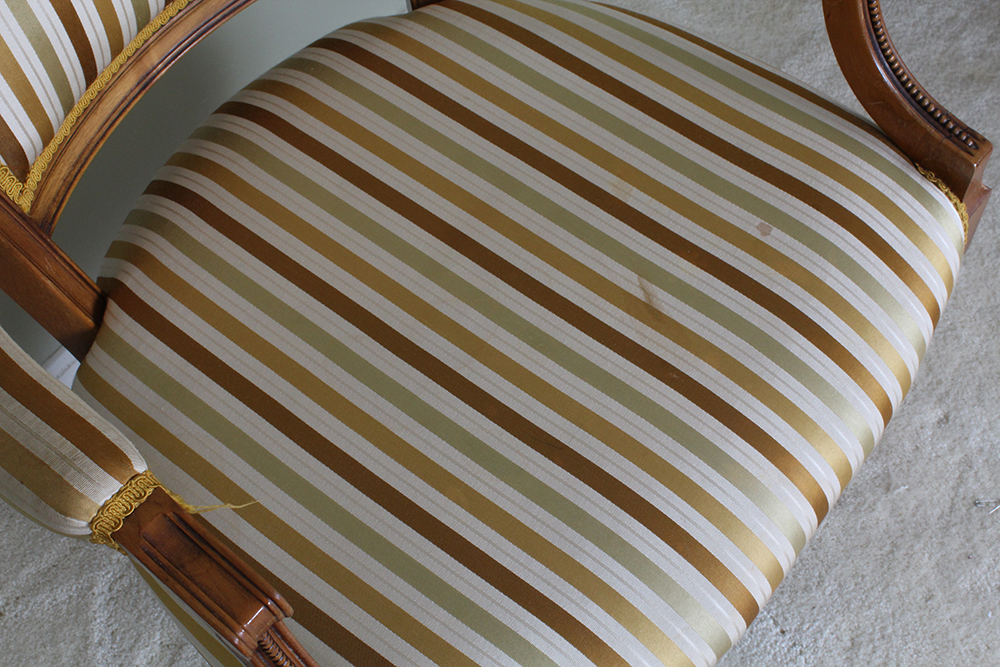 Vintage Louis XVI Style Upholstered Armchair