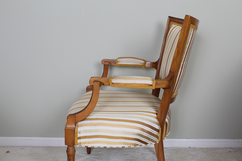 Vintage Louis XVI Style Upholstered Armchair