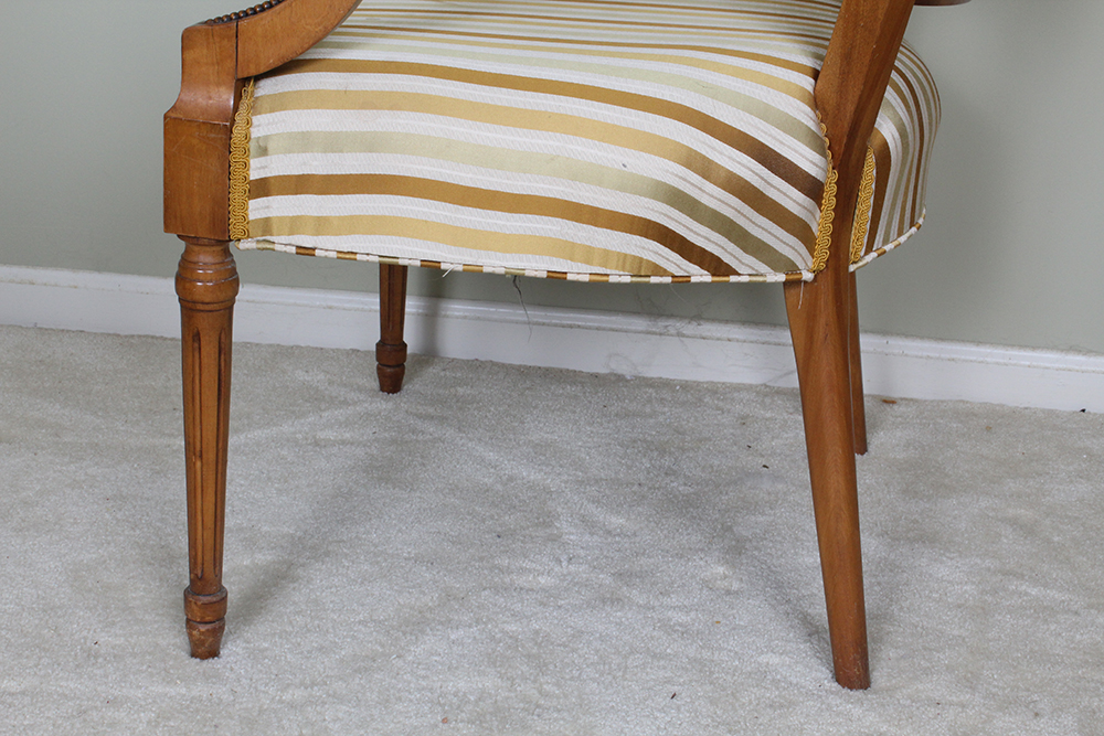 Vintage Louis XVI Style Upholstered Armchair