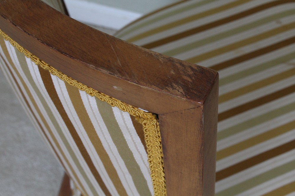 Vintage Louis XVI Style Upholstered Armchair