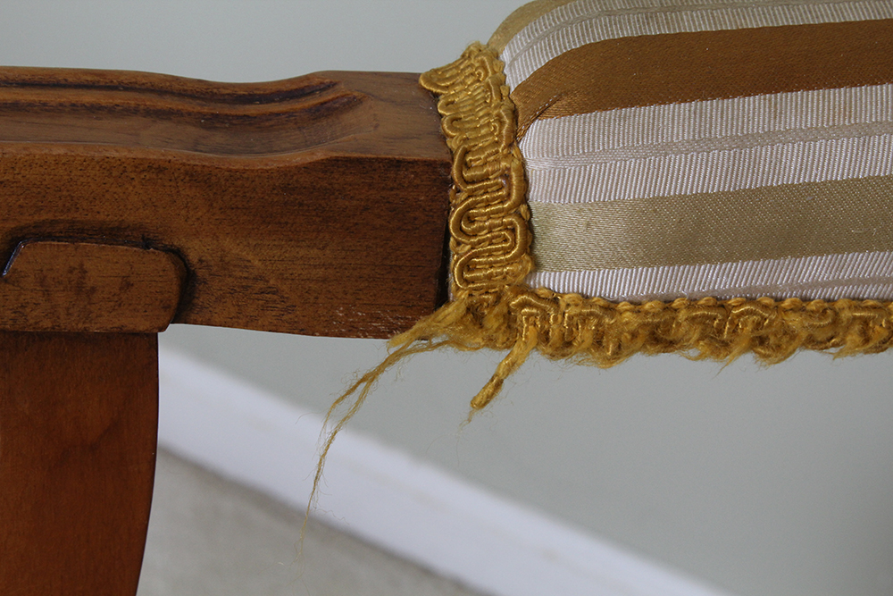 Vintage Louis XVI Style Upholstered Armchair