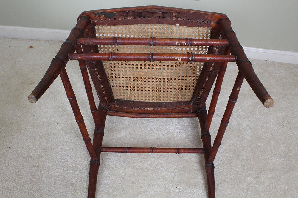 Semi-Antique Bamboo and Caned Side Chair