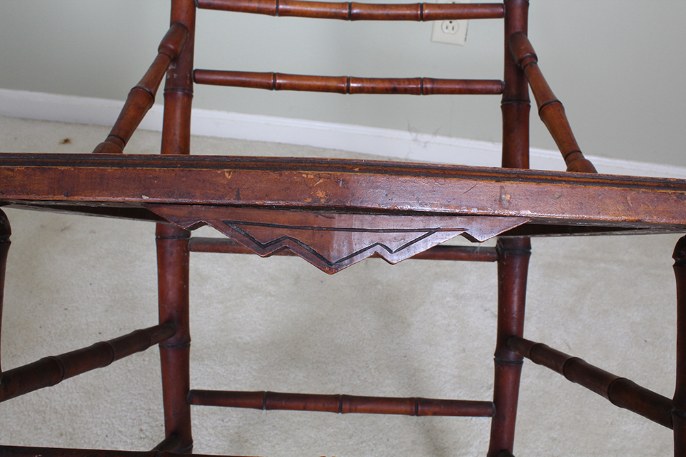 Semi-Antique Bamboo and Caned Side Chair