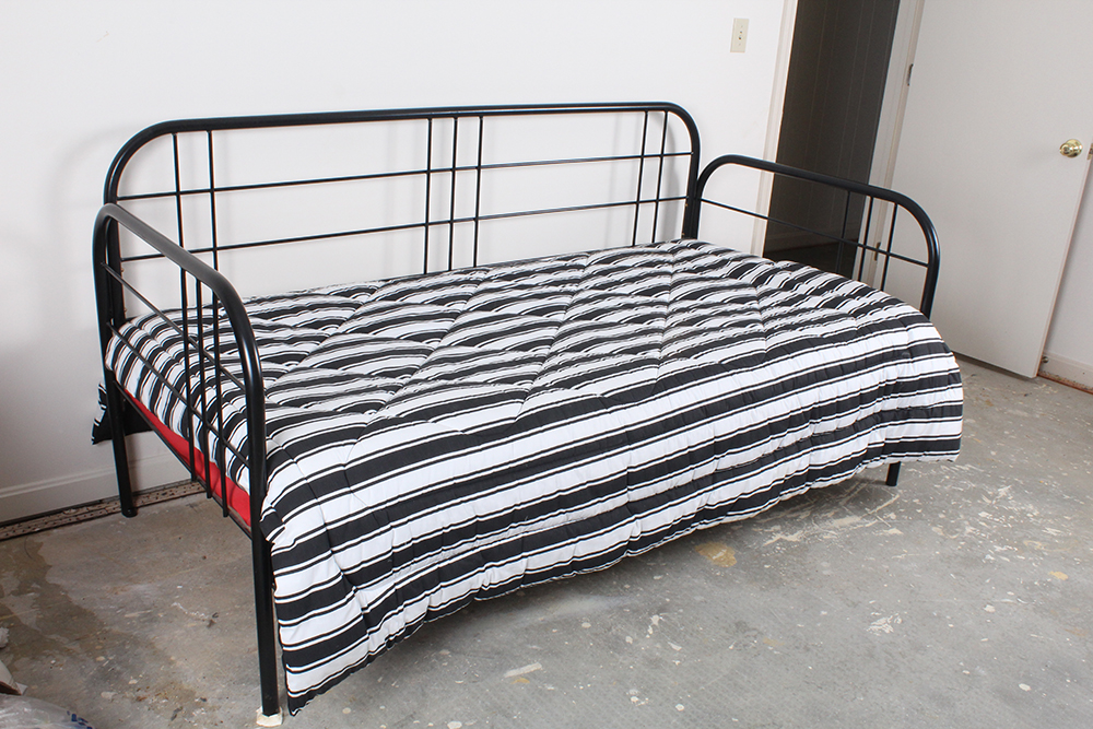 Contemporary Cast Metal Daybed Frame with Mattress