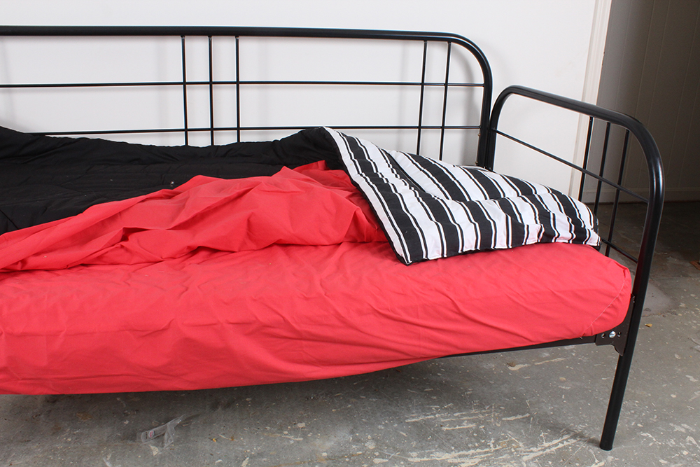 Contemporary Cast Metal Daybed Frame with Mattress