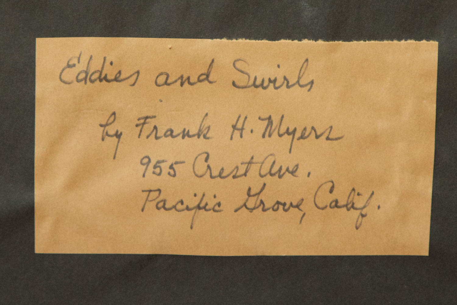 Frank H. Myers Signed Oil on Cavas Painting "Eddies and Swirls"