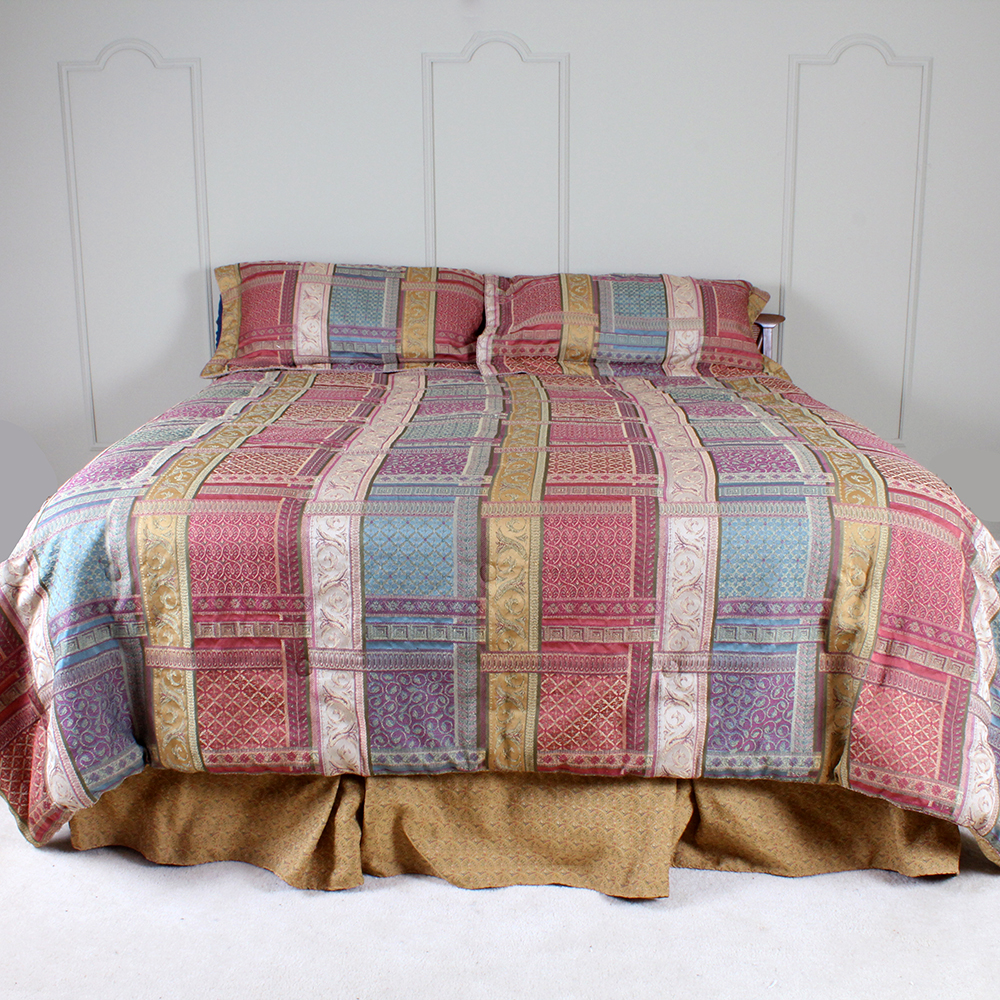 Mid-Century Modern King Bed Frame, Mattress and Linens