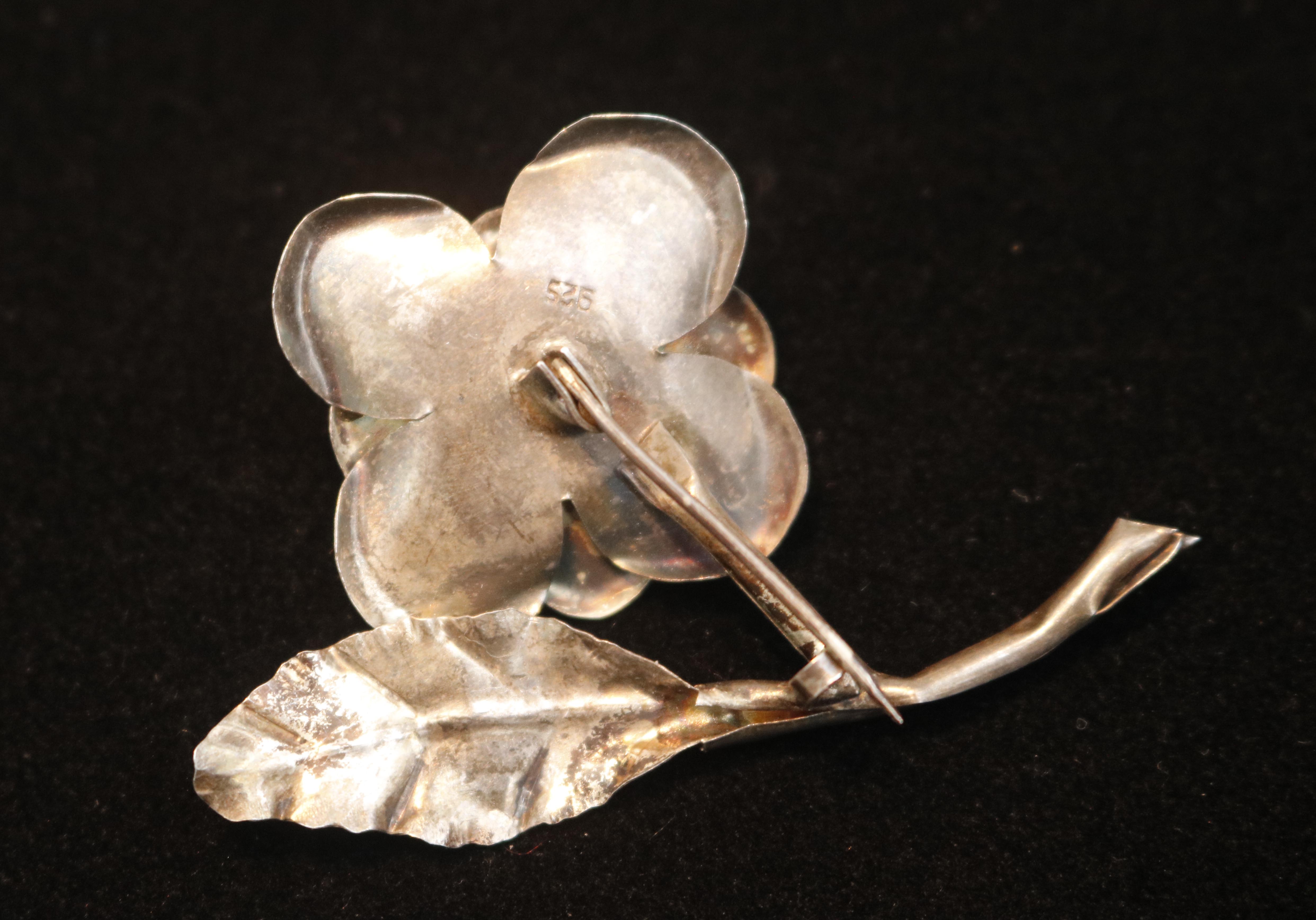 Pair of Sterling Silver Pins