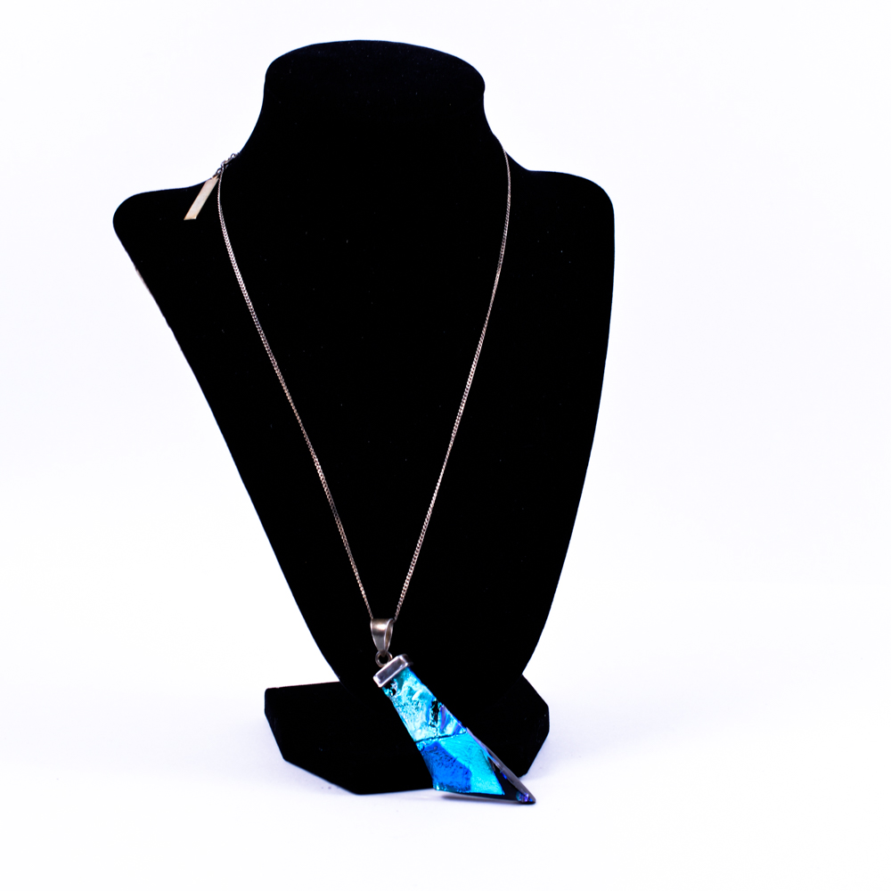 Sterling and Art Glass Necklace and Ring by Terika Blake