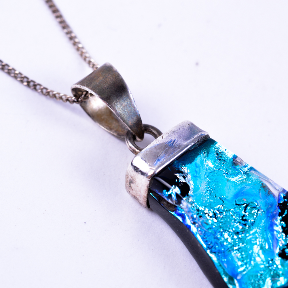 Sterling and Art Glass Necklace and Ring by Terika Blake