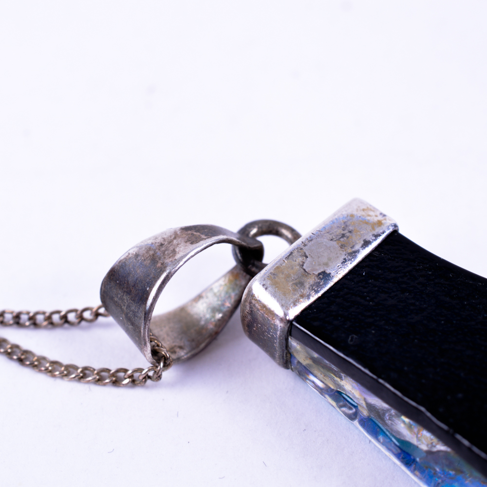 Sterling and Art Glass Necklace and Ring by Terika Blake