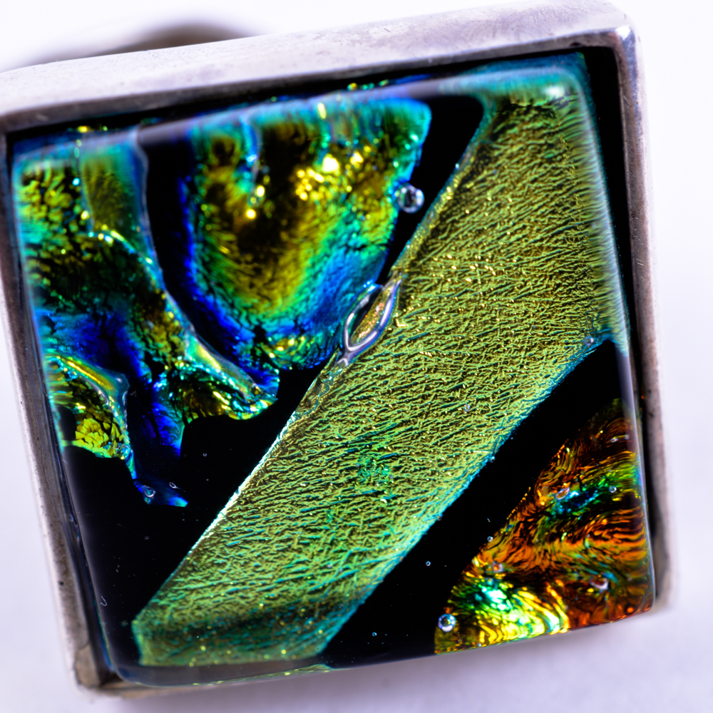 Sterling and Art Glass Necklace and Ring by Terika Blake