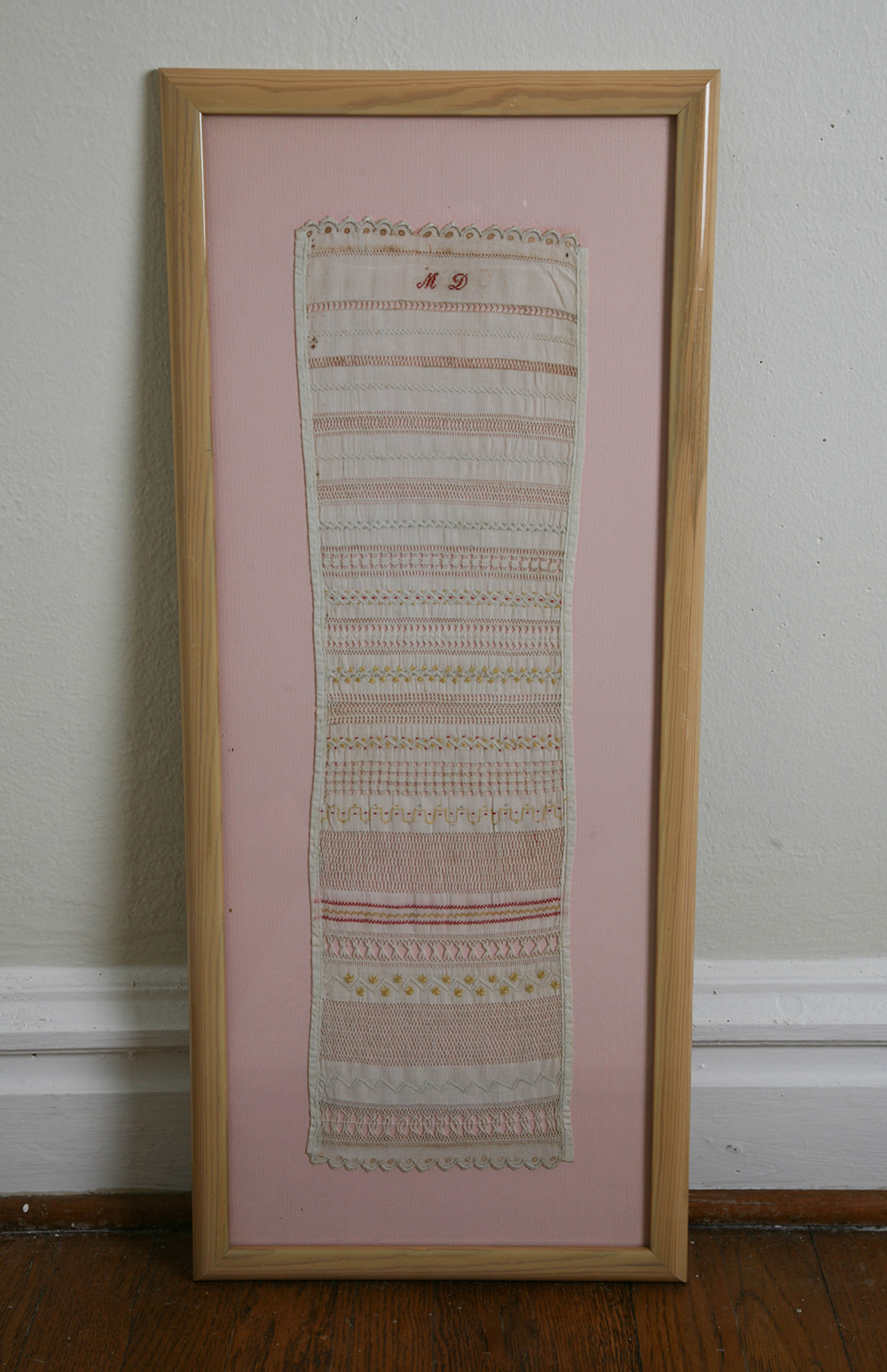 Framed Vintage Stitch and Embroidery Sampler
