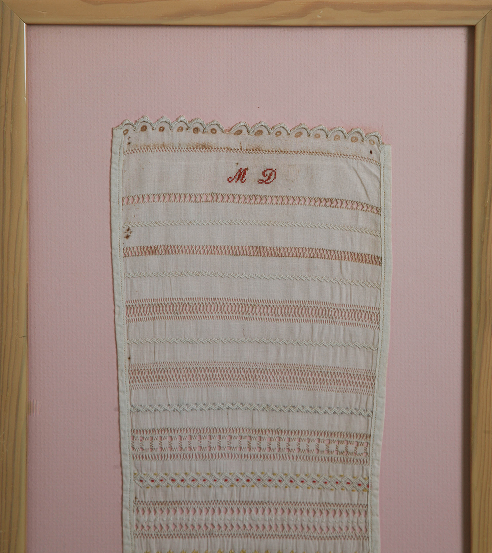 Framed Vintage Stitch and Embroidery Sampler