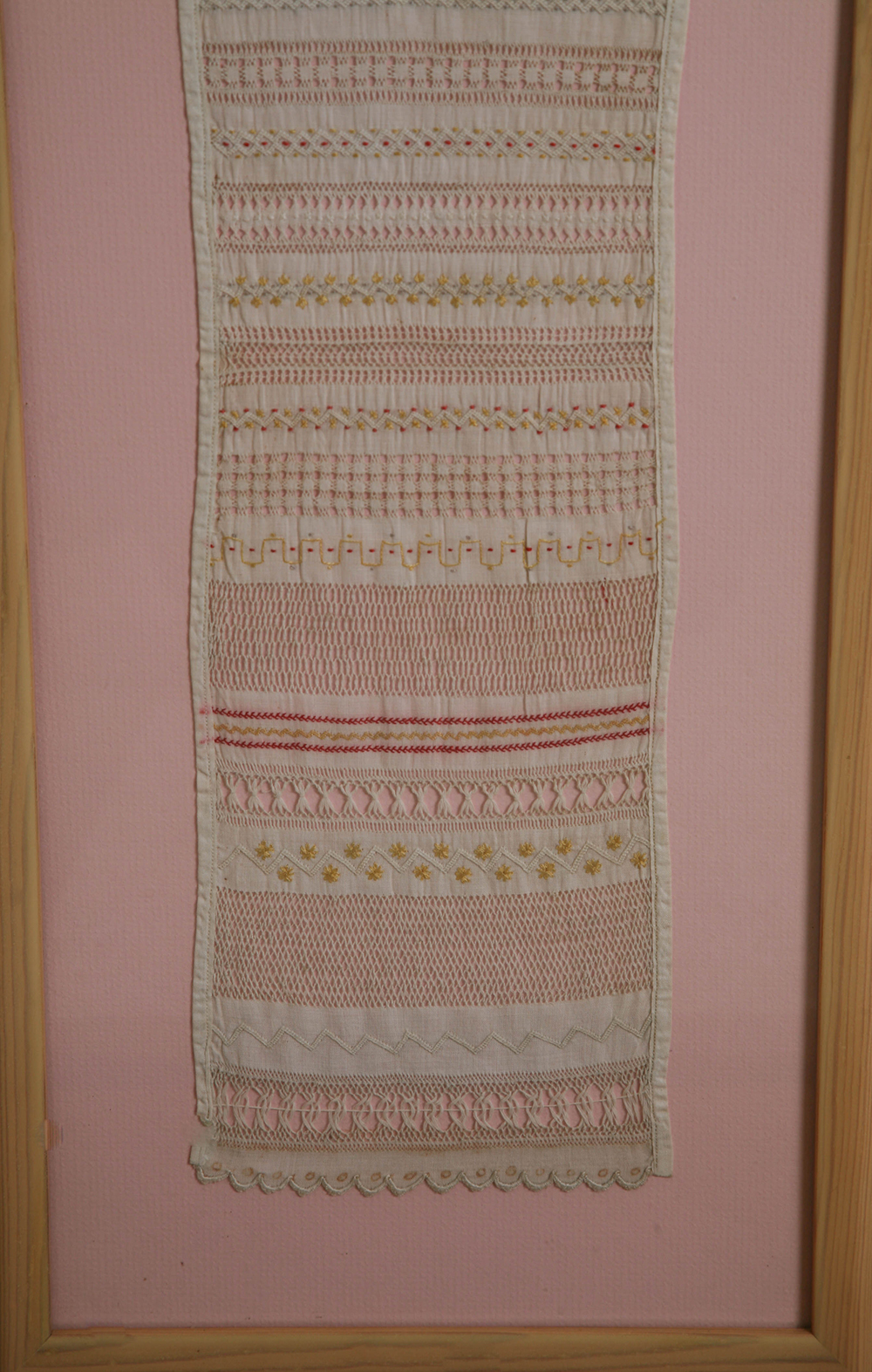 Framed Vintage Stitch and Embroidery Sampler