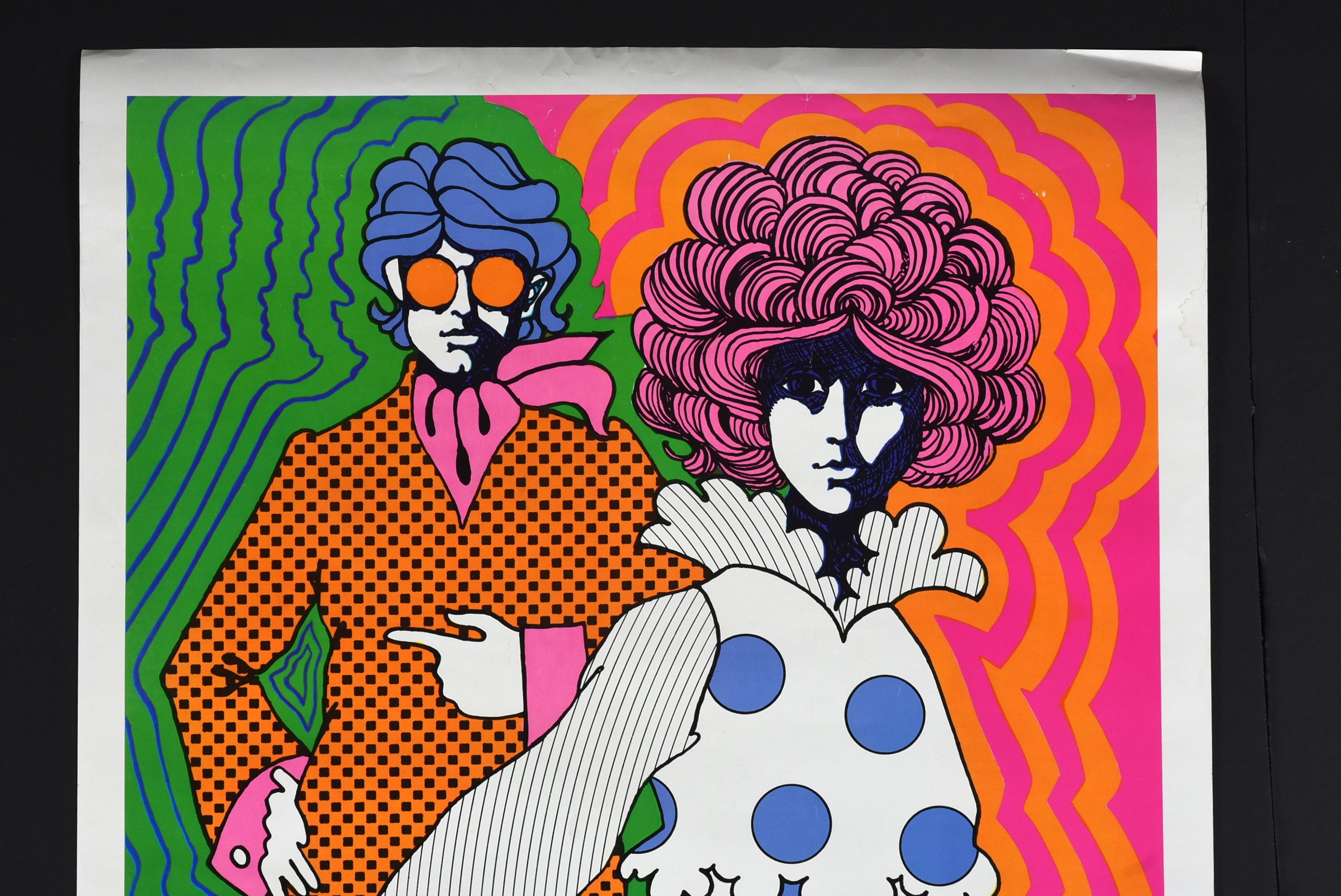 Vintage 1960s Psychedelic Couple Poster