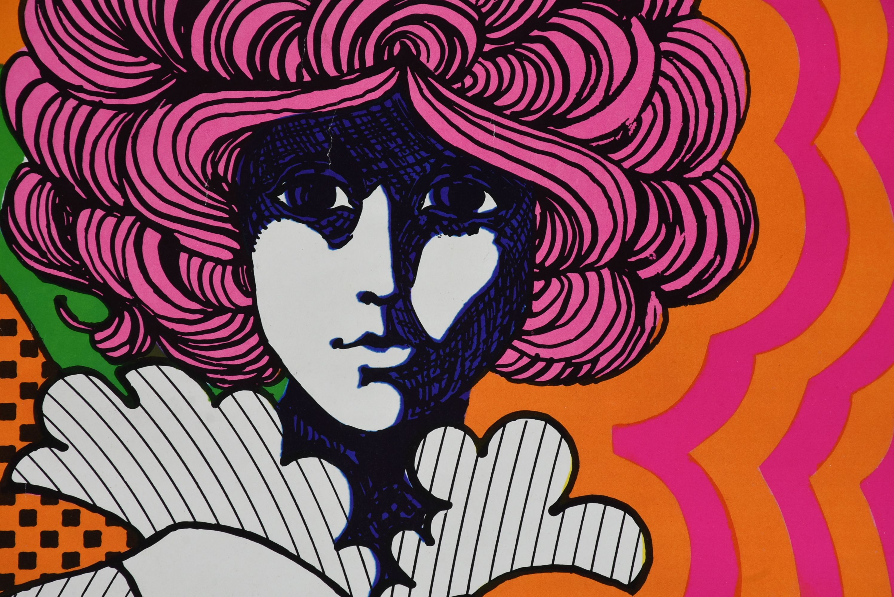 Vintage 1960s Psychedelic Couple Poster