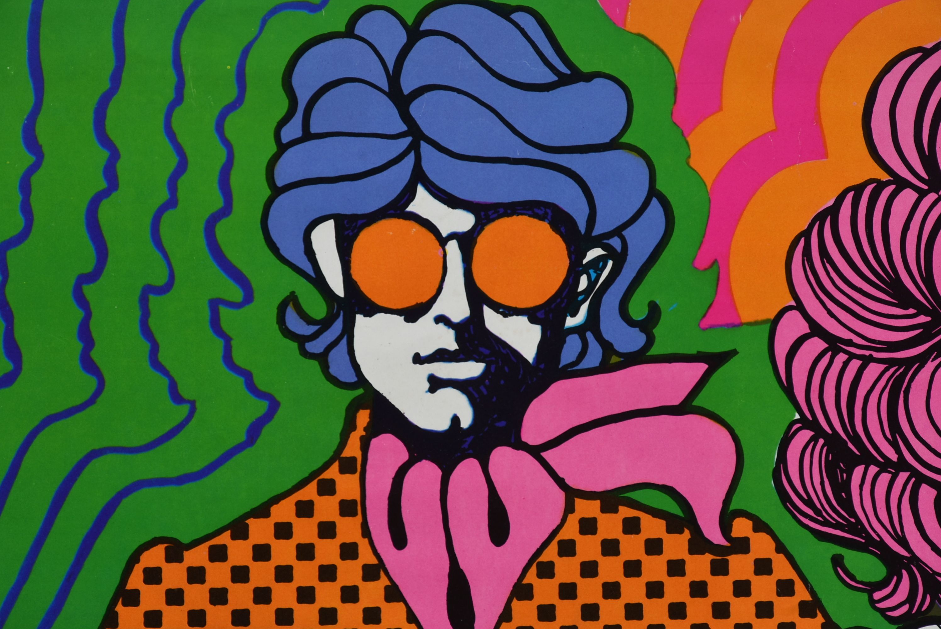 Vintage 1960s Psychedelic Couple Poster