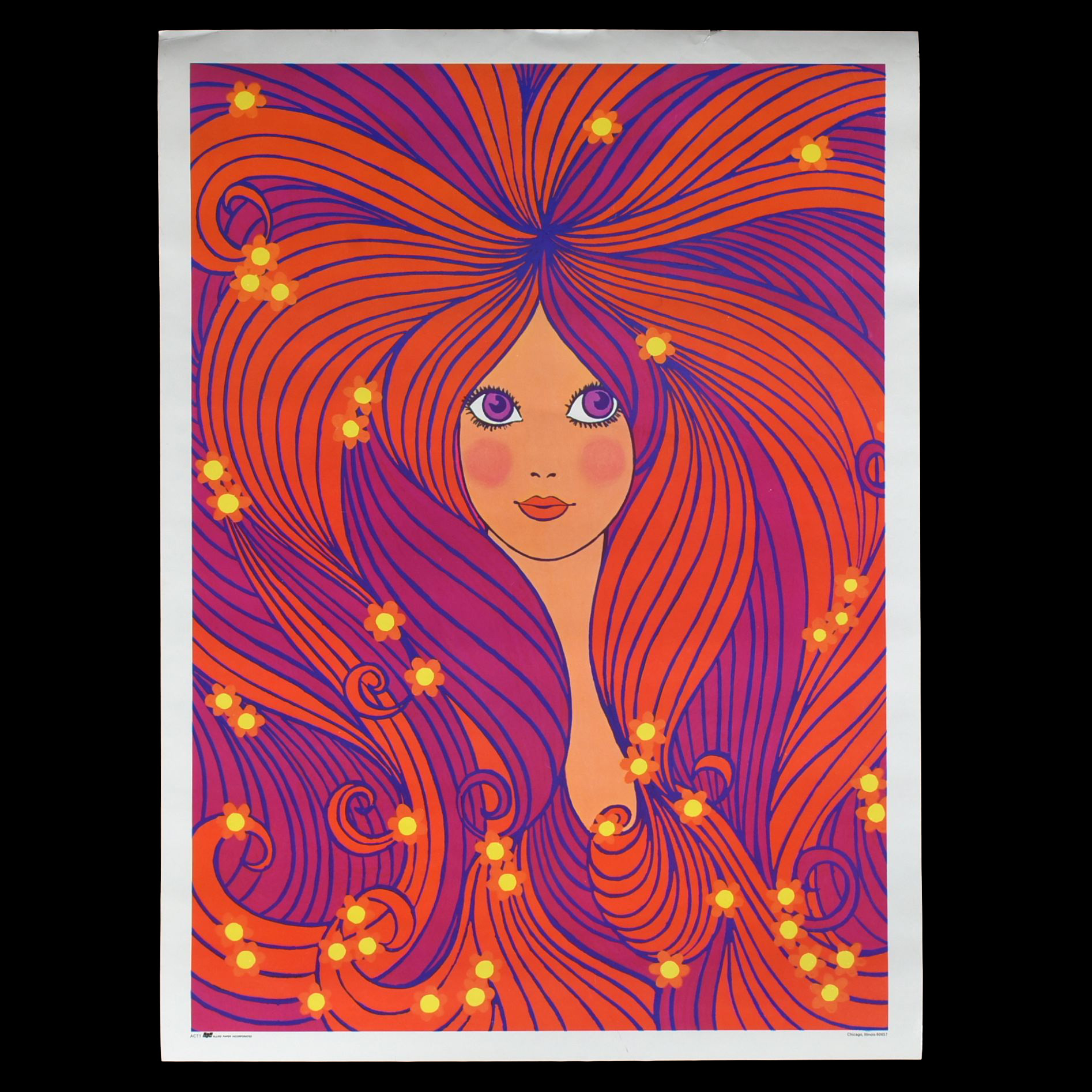 Vintage 1960s Psychedelic Girl Poster