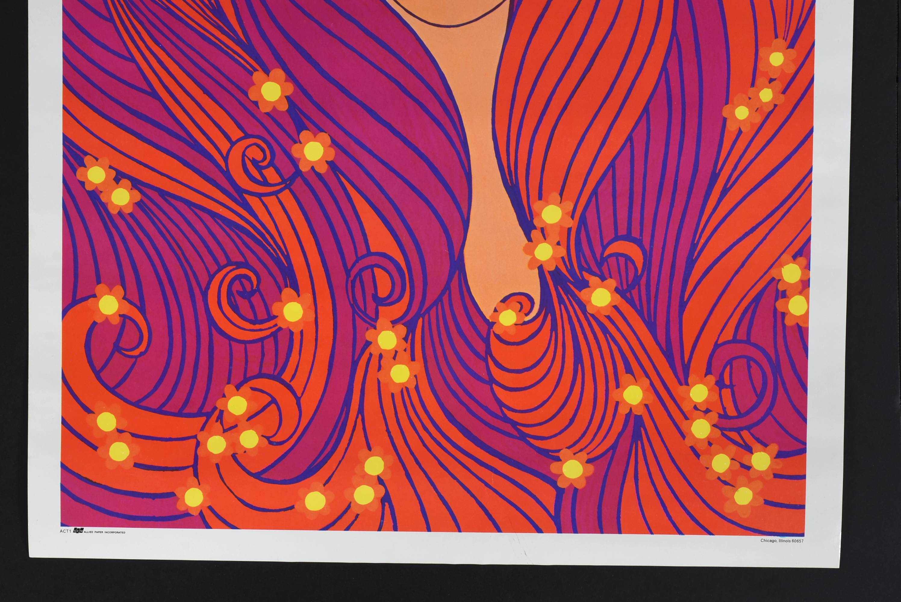 Vintage 1960s Psychedelic Girl Poster