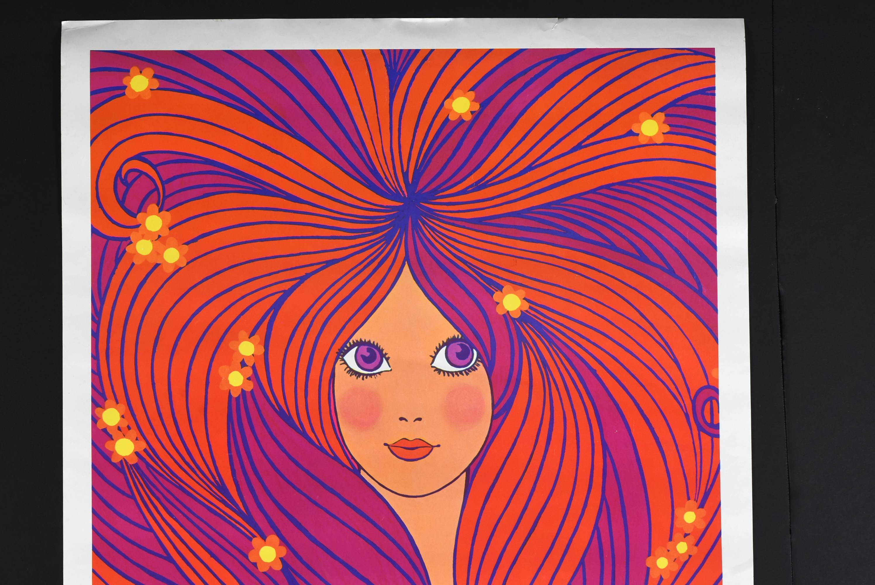 Vintage 1960s Psychedelic Girl Poster