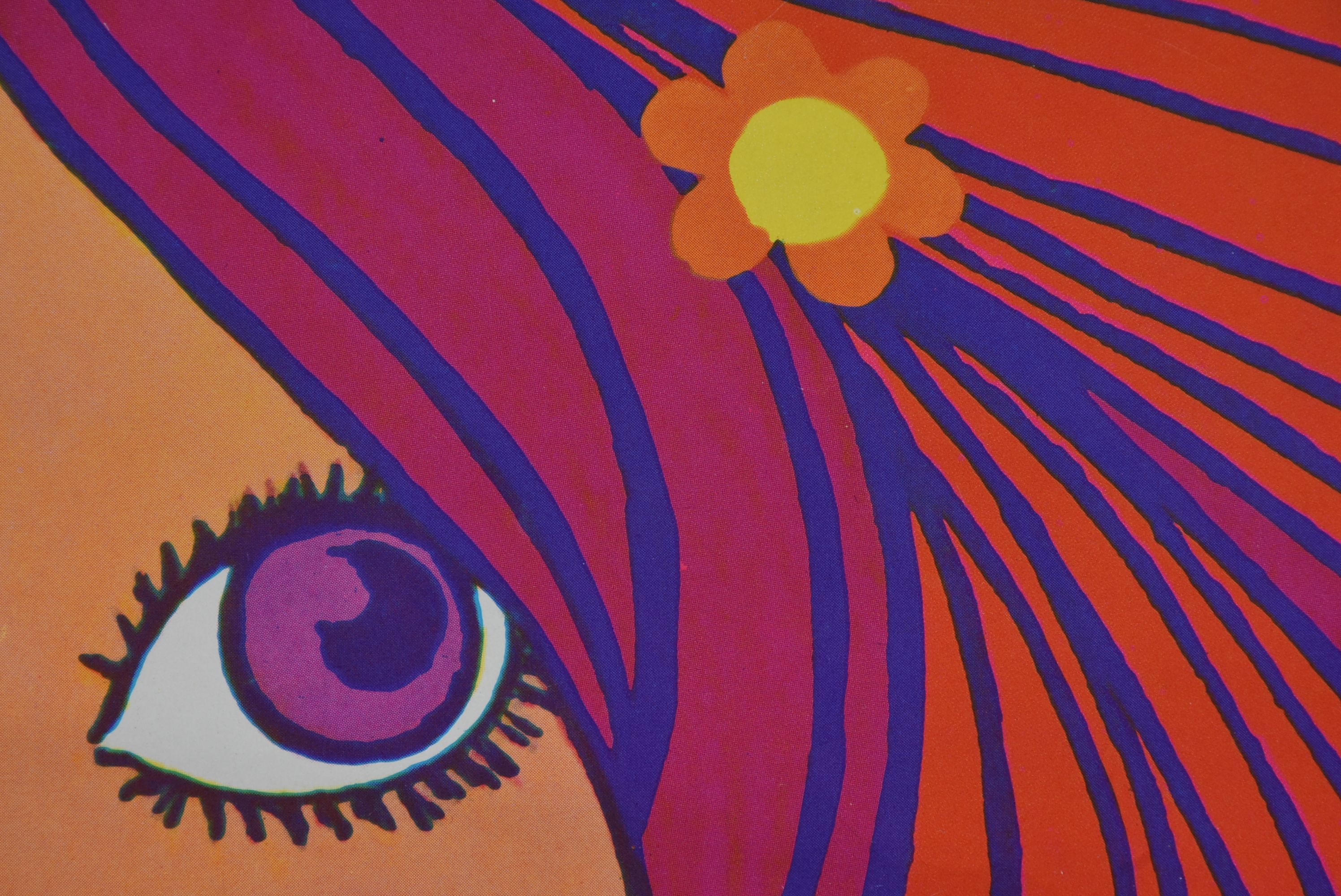 Vintage 1960s Psychedelic Girl Poster