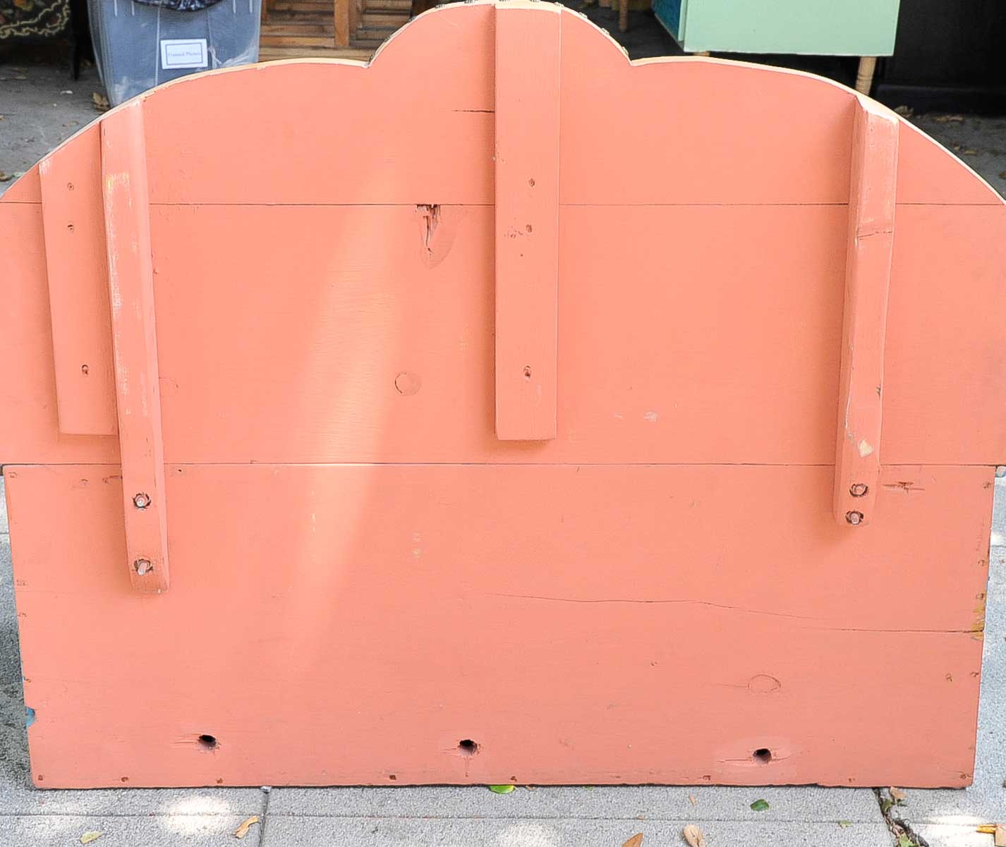 Original Hand-Painted Storage Bench by Warren Long