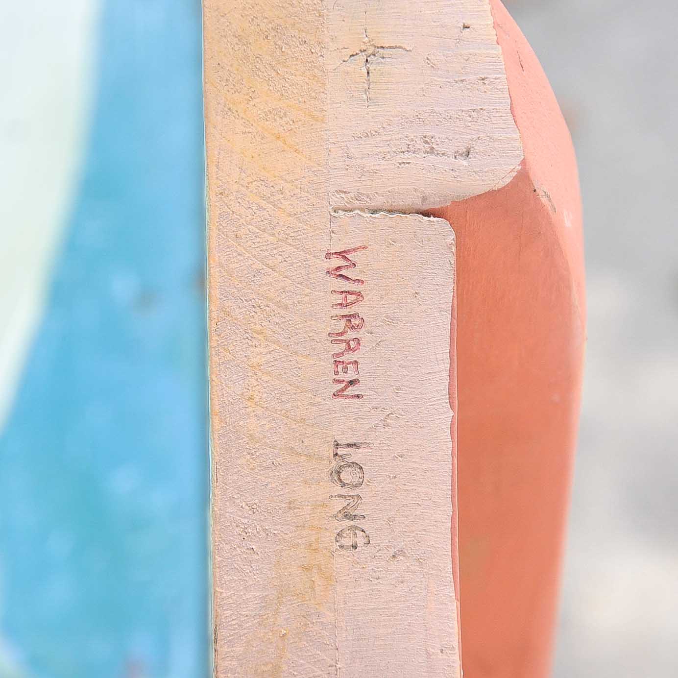 Original Hand-Painted Storage Bench by Warren Long