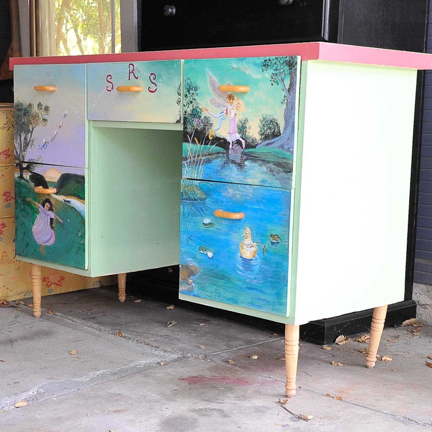 Painted Wood Children's Desk