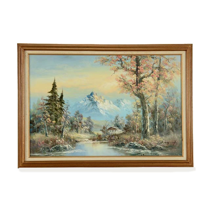 L. Harding Original Oil on Canvas Landscape