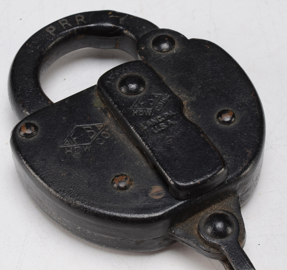 Vintage Collection of Railroad Padlock Keys and a Railroad Padlock
