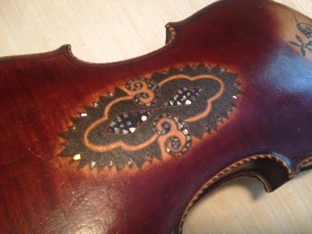 Antique Violin with Handcrafted Mother of Pearl Inlaid Design