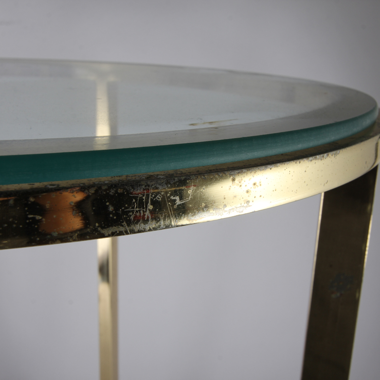 Glass Top and Brass Side Table