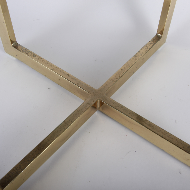 Glass Top and Brass Side Table