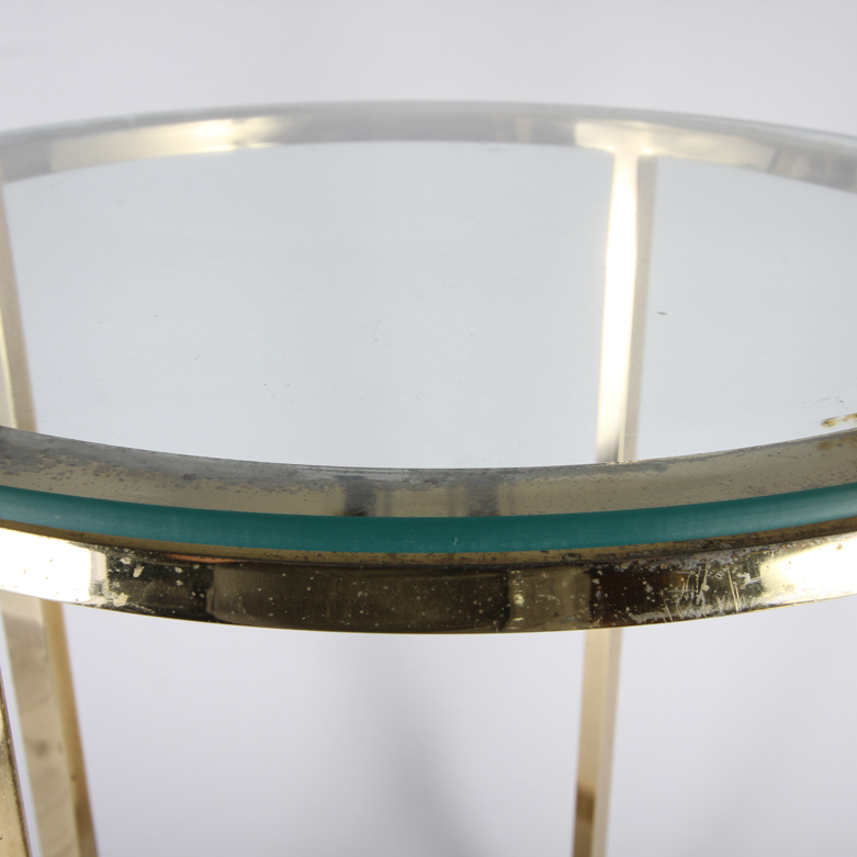 Glass Top and Brass Side Table