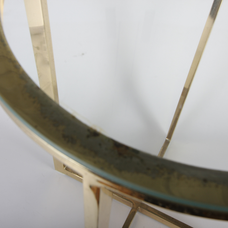 Glass Top and Brass Side Table