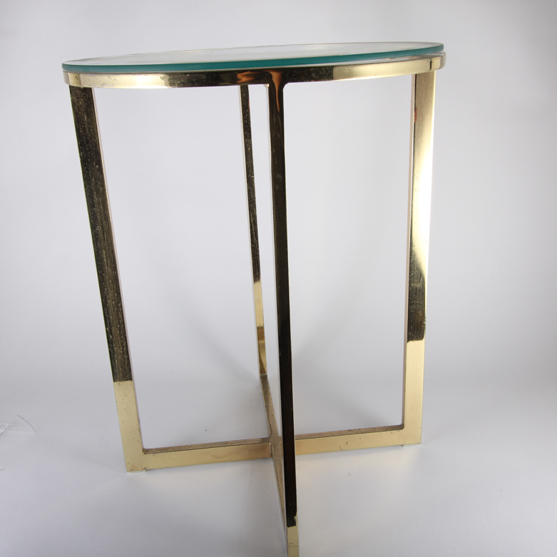 Glass Top and Brass Side Table