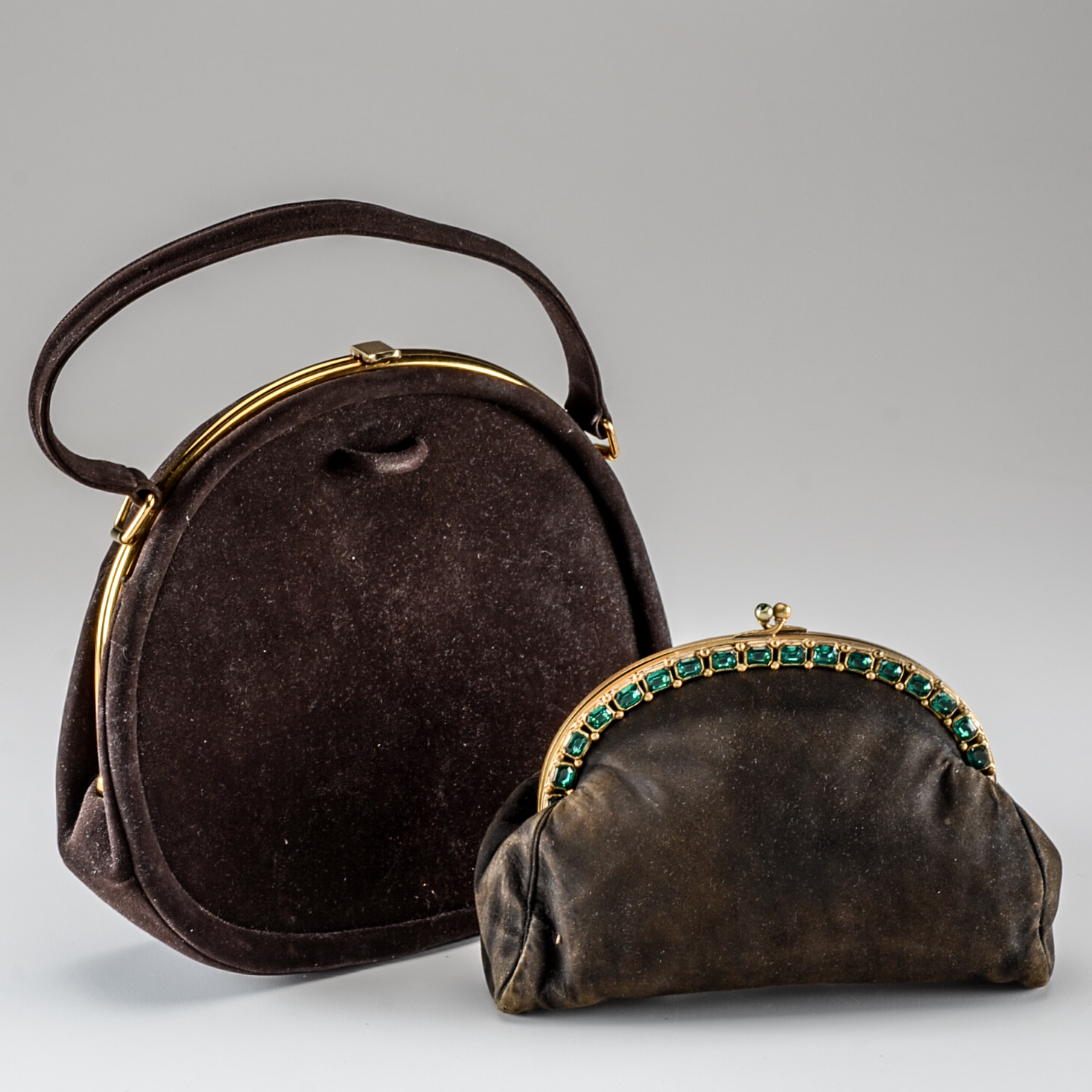 Two Vintage Suede Handbags Including Koret